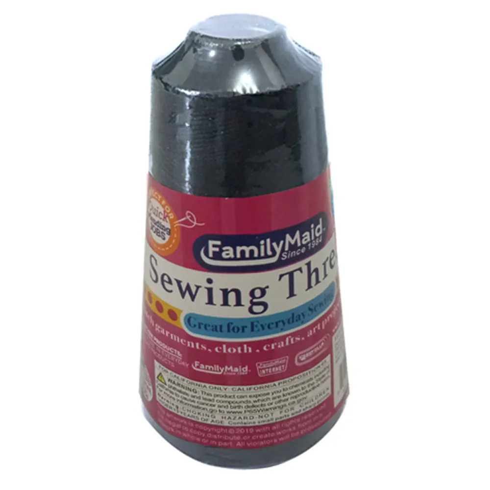 2 Spools Black White Sewing Thread 1000 Meters 3280 Feet Sew Fabric Upholstery