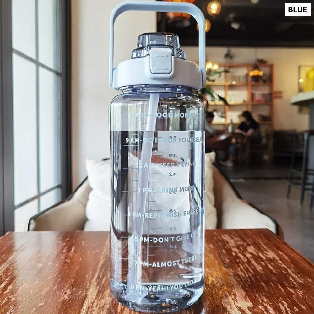 2000ml Large Capacity Plastic Straw Water Cup Sports Water Bottle High Value Outdoor Camping Drinking Tools