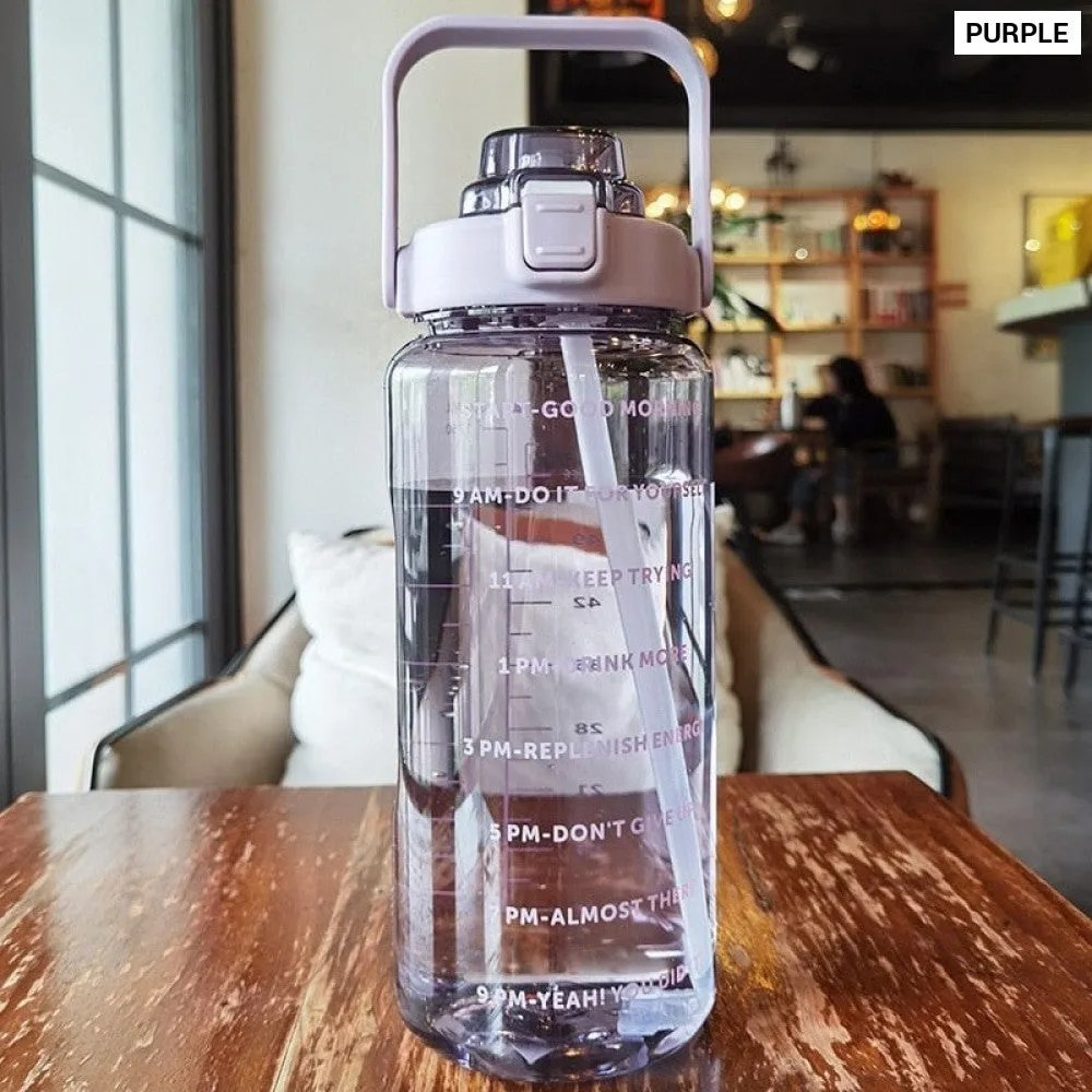 2000ml Large Capacity Plastic Straw Water Cup Sports Water Bottle High Value Outdoor Camping Drinking Tools