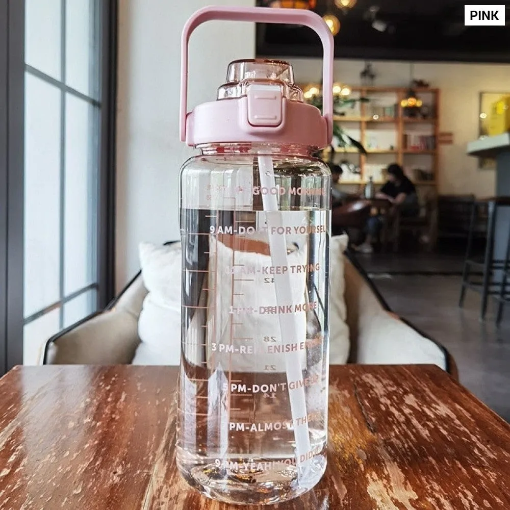 2000ml Large Capacity Plastic Straw Water Cup Sports Water Bottle High Value Outdoor Camping Drinking Tools