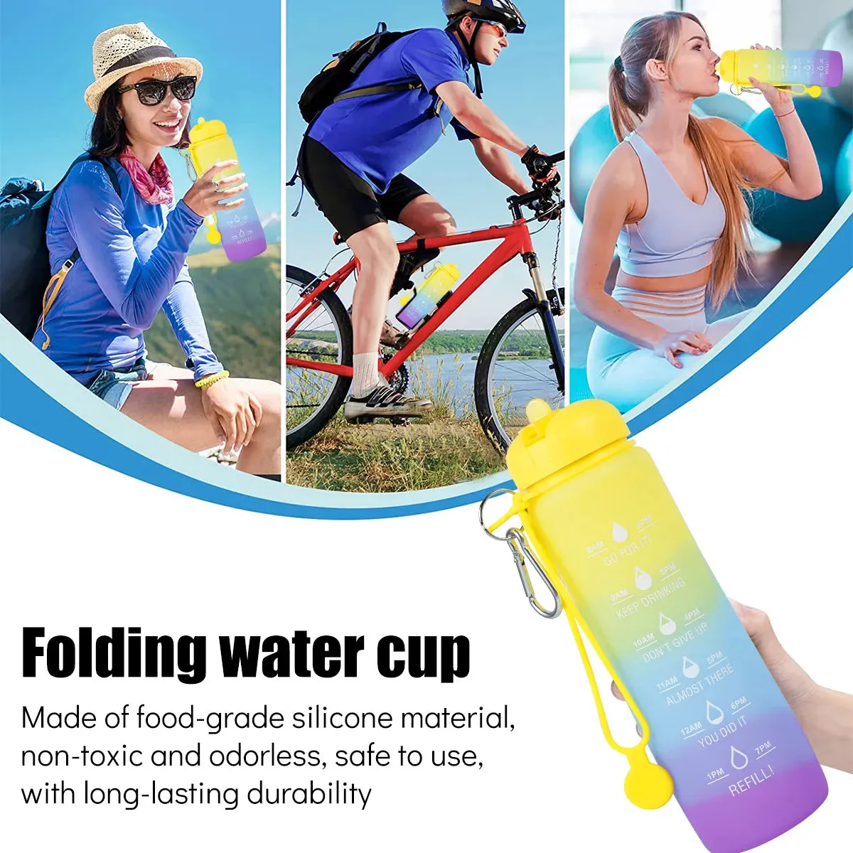 600ML Foldable Silicone Water Bottle Portable Retractable Sport Bottles Coffee Cup Outdoor Travel Collapsible Drinking Water Cup