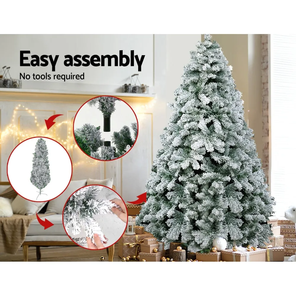 6FT Snow-Flocked PVC Christmas Tree, 520 Tips - Jingle Jollys