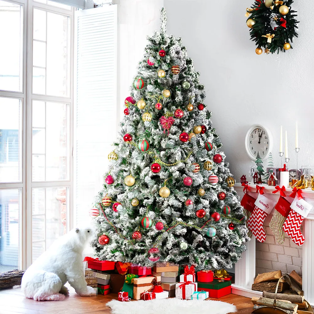 6FT Snow-Flocked PVC Christmas Tree, 520 Tips - Jingle Jollys