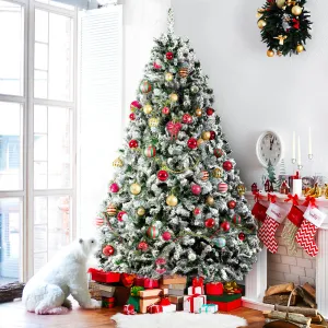 6FT Snow-Flocked PVC Christmas Tree, 520 Tips - Jingle Jollys