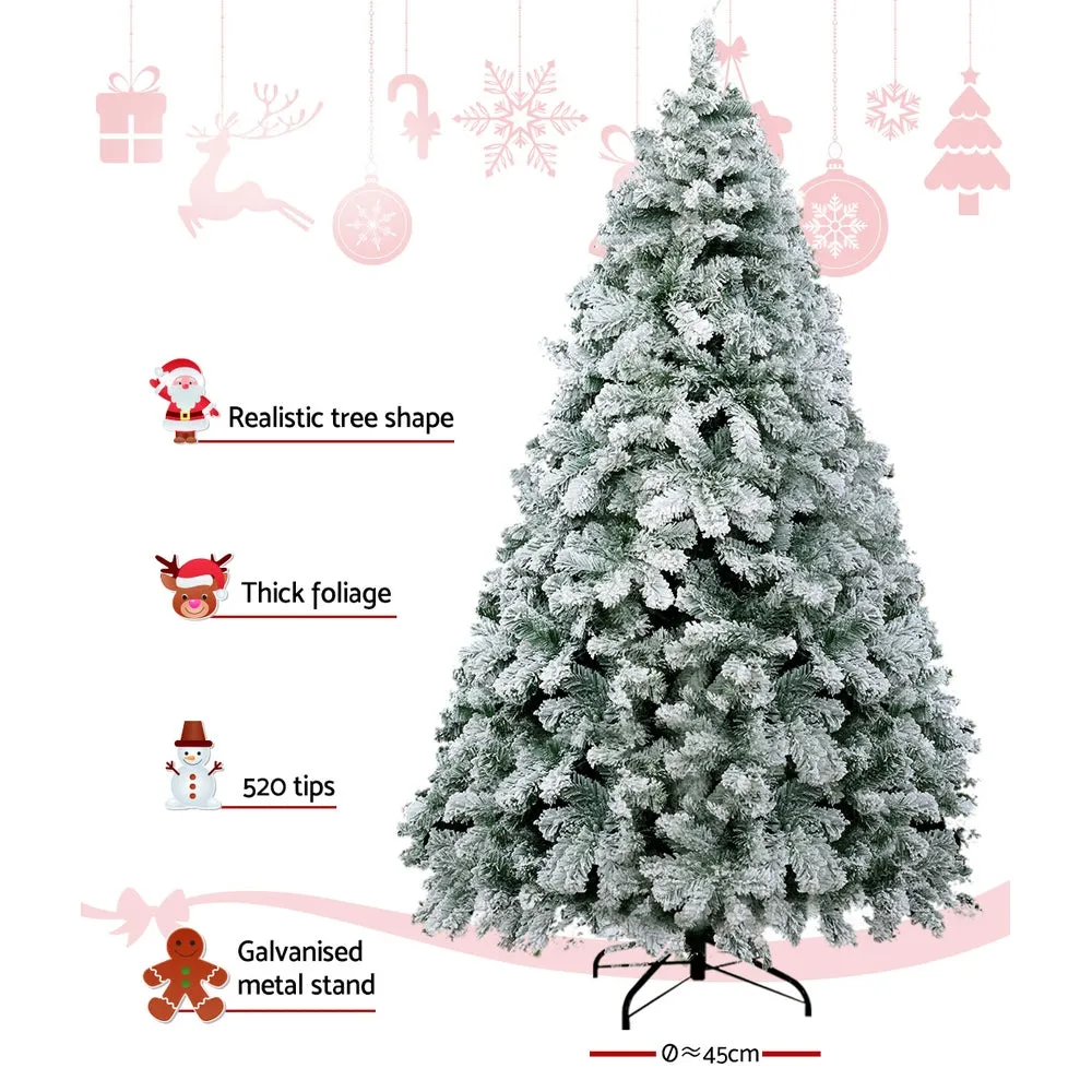 6FT Snow-Flocked PVC Christmas Tree, 520 Tips - Jingle Jollys