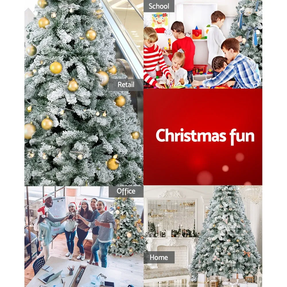 6FT Snow-Flocked PVC Christmas Tree, 520 Tips - Jingle Jollys