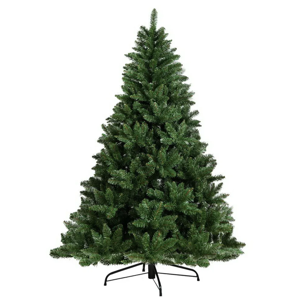 7FT Green Fir Christmas Tree, 1000 Tips, PVC, Metal Stand - Jingle Jollys
