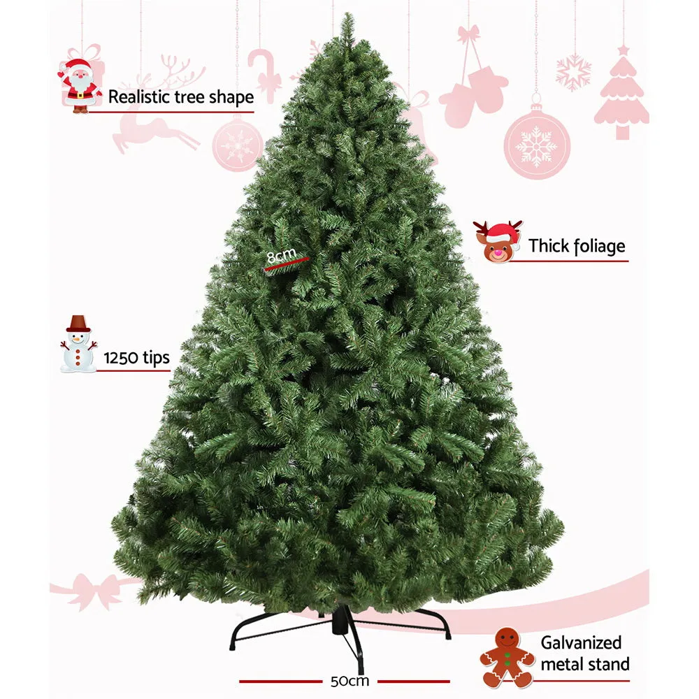 7FT Green Fir Christmas Tree, 1250 PVC Tips, Jingle Jollys