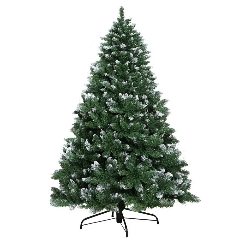 7FT Snow-Frosted PVC Christmas Tree & Metal Stand - Jingle Jollys