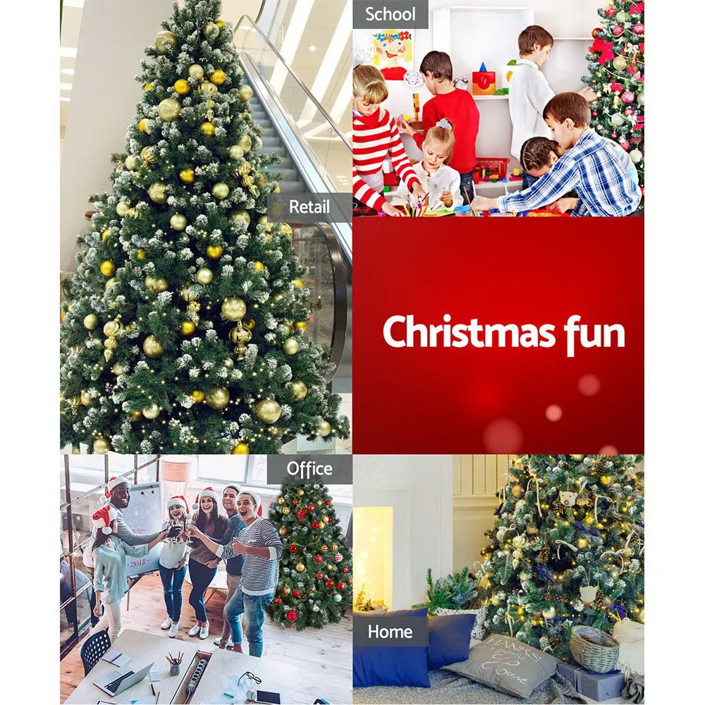 7FT Snow-Frosted PVC Christmas Tree & Metal Stand - Jingle Jollys