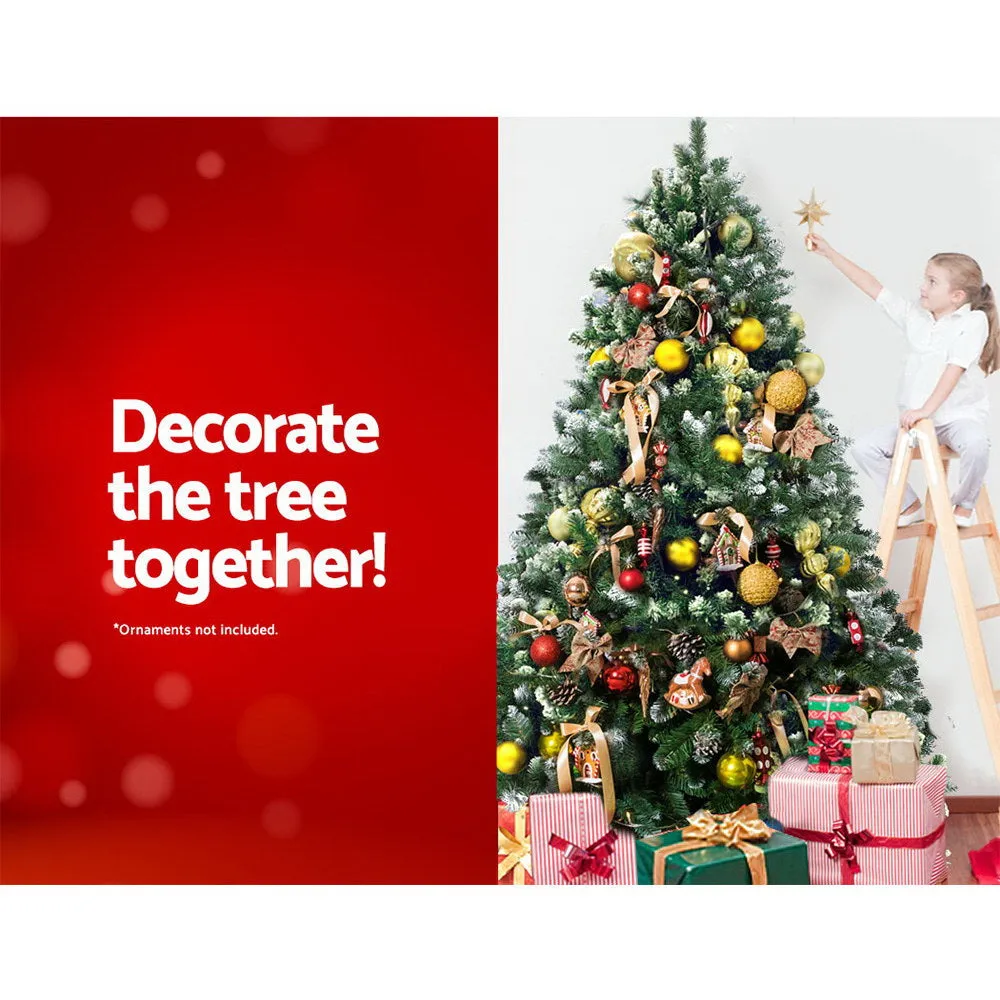 7FT Snow-Frosted PVC Christmas Tree & Metal Stand - Jingle Jollys