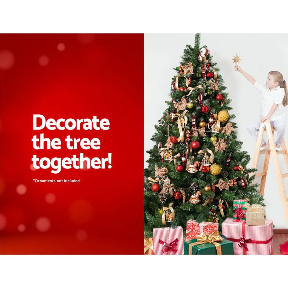 8FT Green Christmas Tree with 1400 Tips & Metal Stand - Jingle Jollys