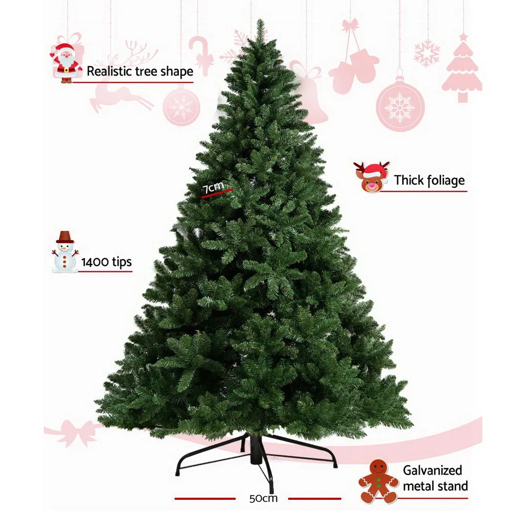 8FT Green Christmas Tree with 1400 Tips & Metal Stand - Jingle Jollys
