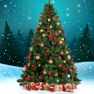 8FT Green Christmas Tree with 1400 Tips & Metal Stand - Jingle Jollys