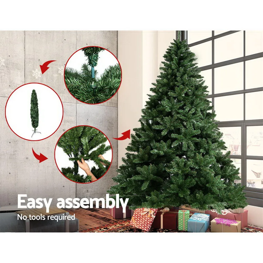 8FT Green Christmas Tree with 1400 Tips & Metal Stand - Jingle Jollys