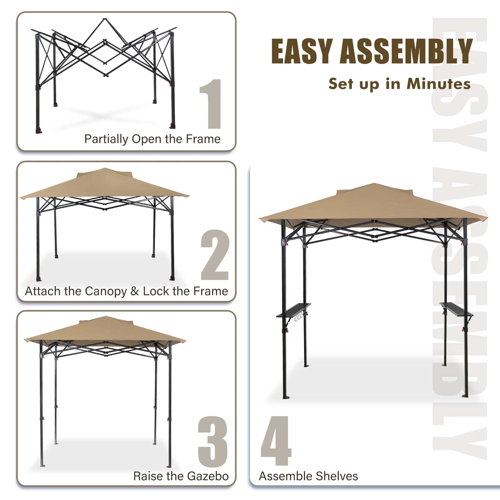 8x5 Pop up Grill Gazebo with Wheeled Bag for Barbeque