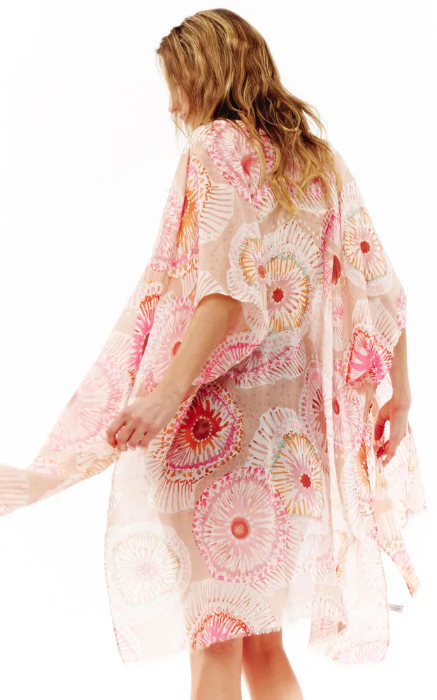 BAAP2526 Multi Pattern Cover Up Kimono