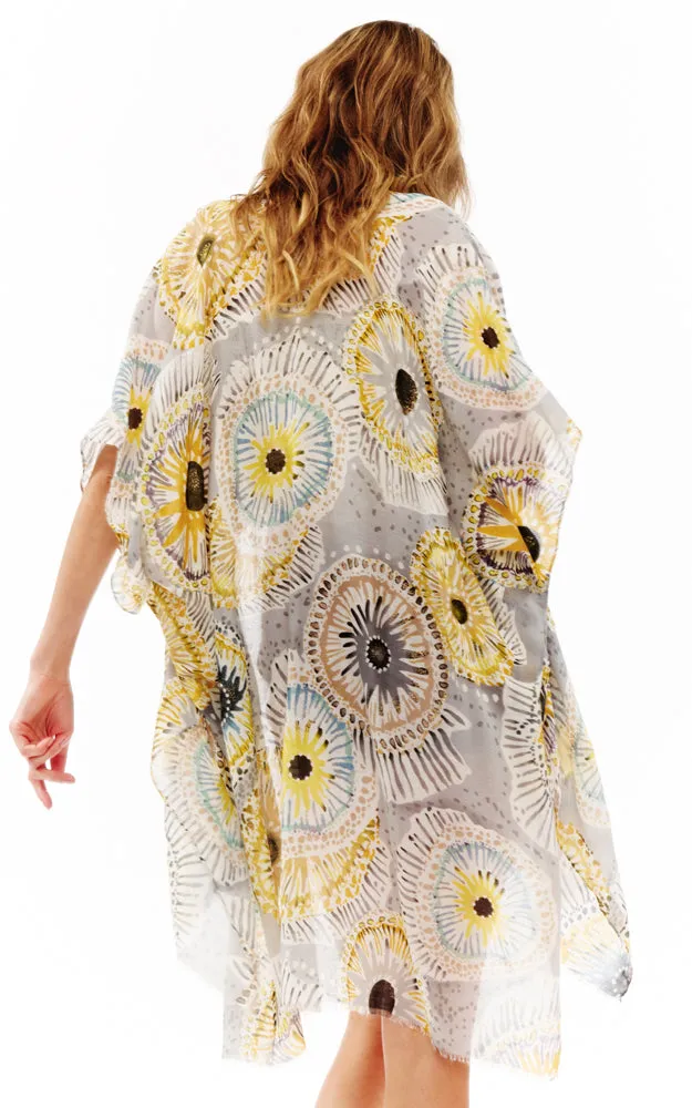 BAAP2526 Multi Pattern Cover Up Kimono