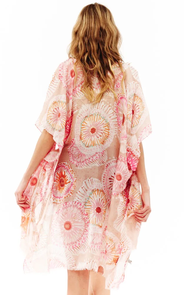 BAAP2526 Multi Pattern Cover Up Kimono