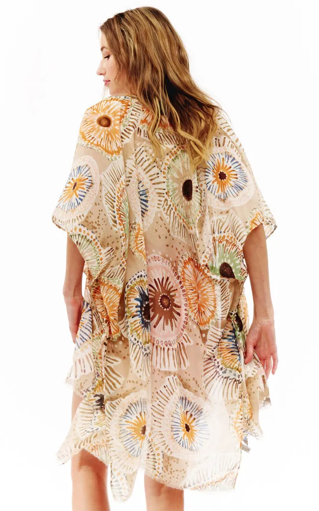 BAAP2526 Multi Pattern Cover Up Kimono