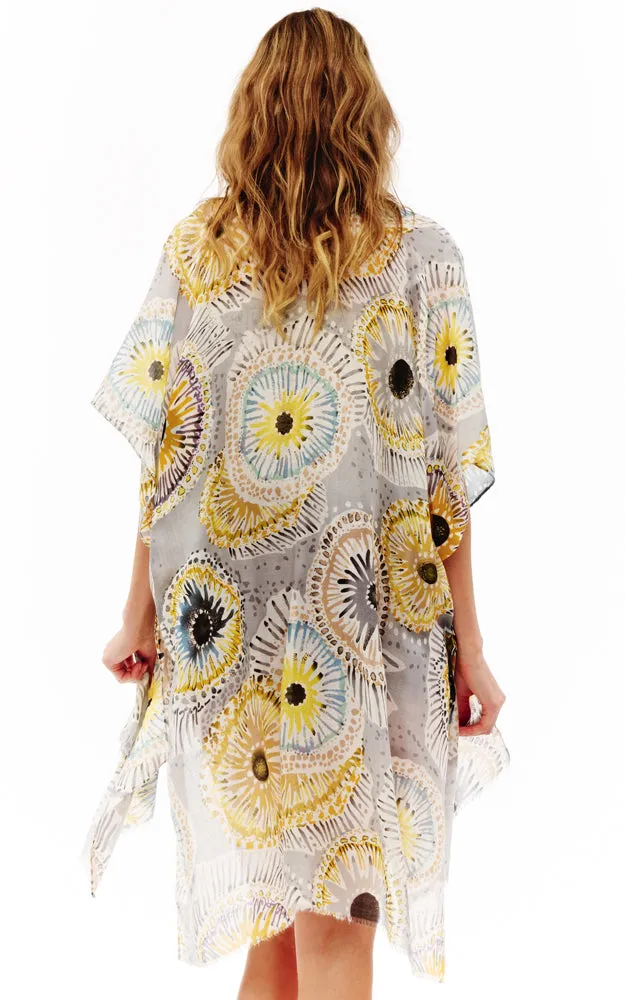 BAAP2526 Multi Pattern Cover Up Kimono