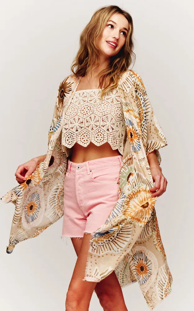 BAAP2526 Multi Pattern Cover Up Kimono