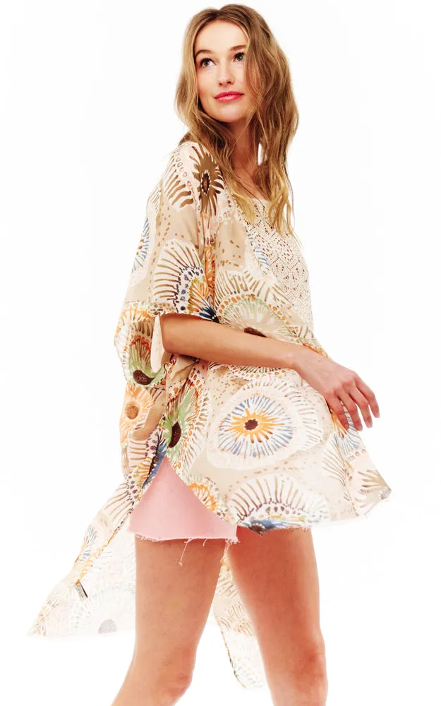BAAP2526 Multi Pattern Cover Up Kimono
