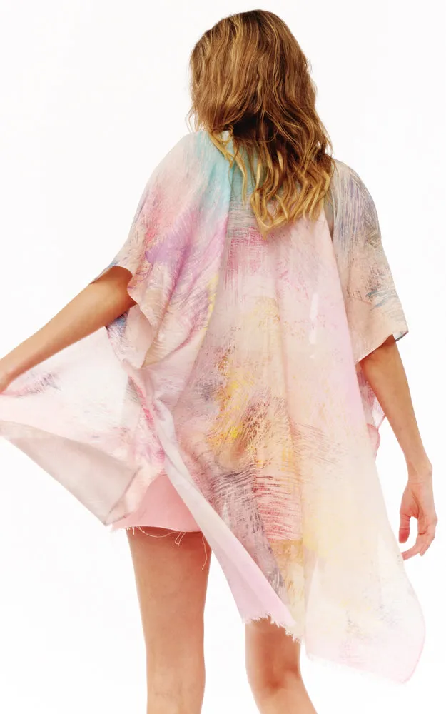 BAAP2527 Multi Pattern Cover Up Kimono