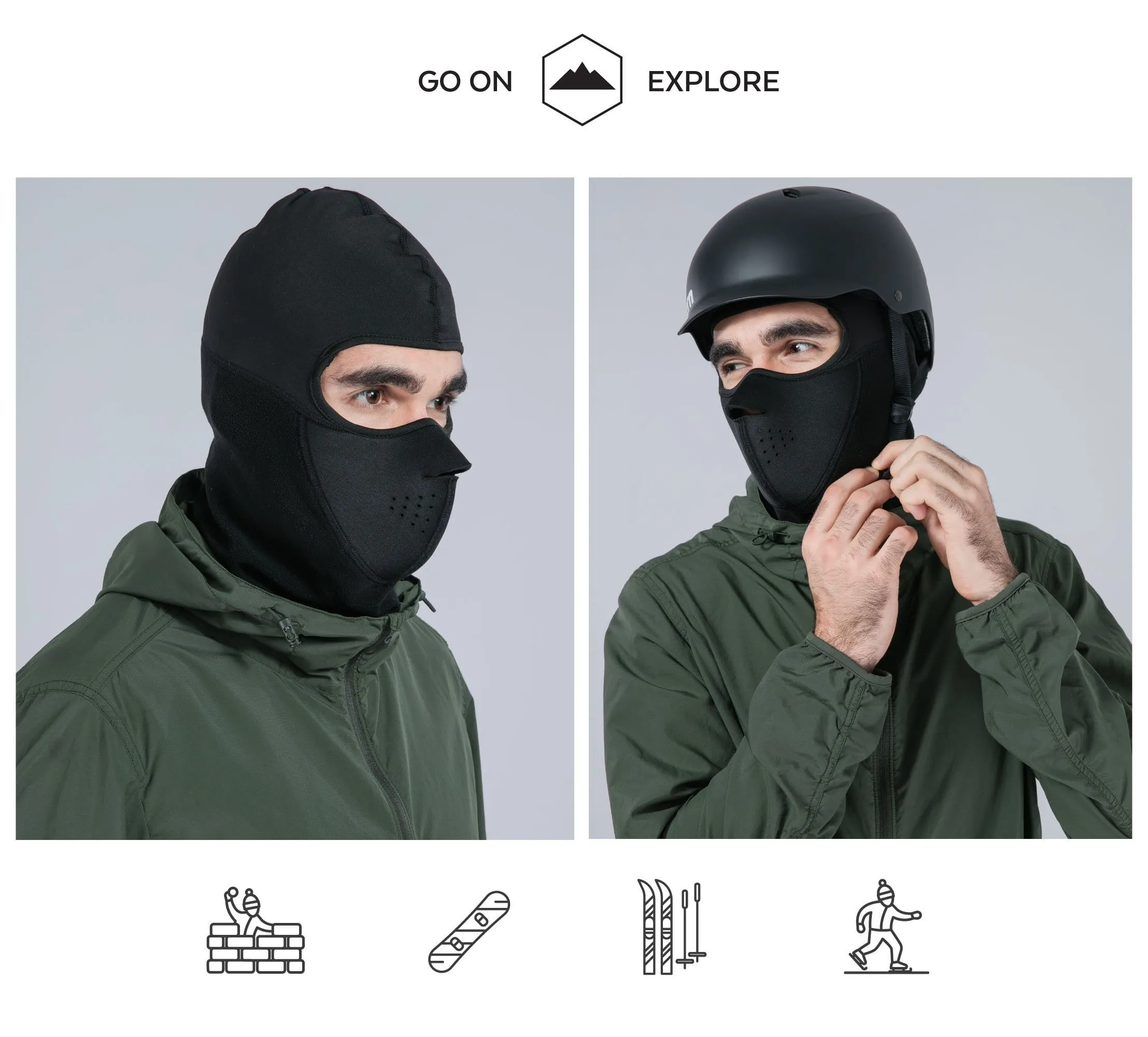 Balaclava Ski Mask - Cold Weather Face Mask for Men & Women - Windproof Hood Snow Gear for Skiing, Snowboarding, Motorcycle Riding & Winter Sports. Fits Under Helmets