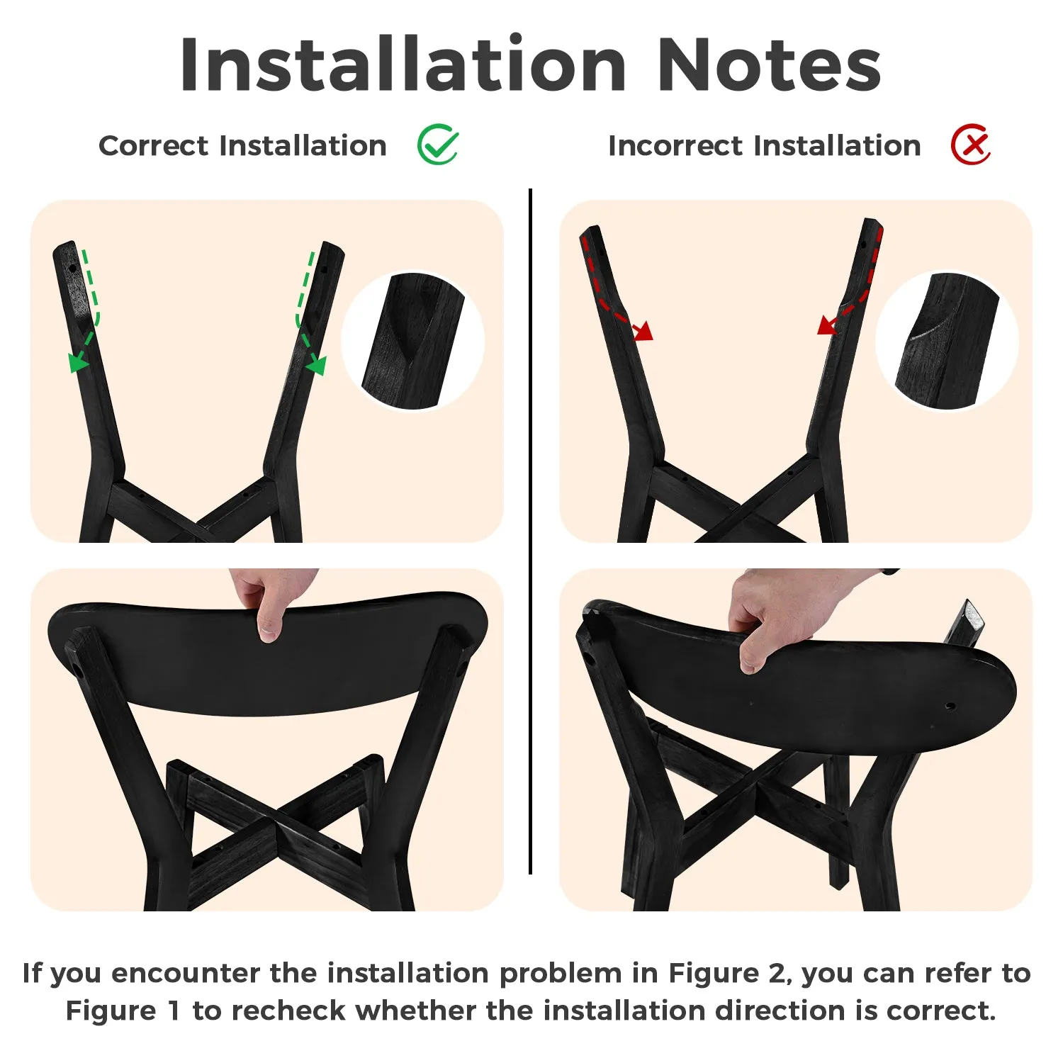 DELAVIN Soild Wood Dining Chairs Set