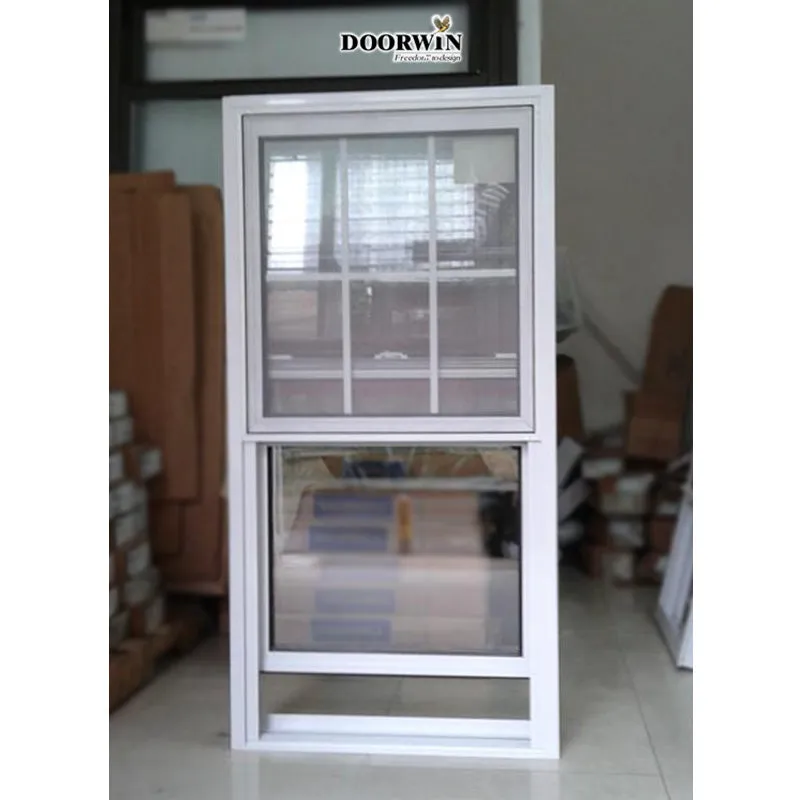 Doorwin 2021Double Hung Vertical Sliding with grills design White Thermal Break Aluminum Windows