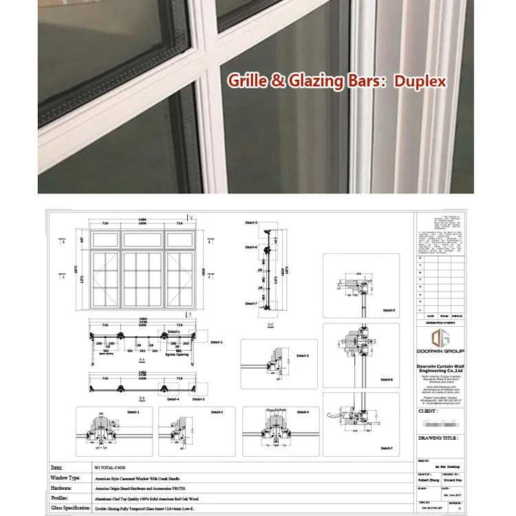 DOORWIN 2021Manufactory direct style of window grills solid wood windows grill design