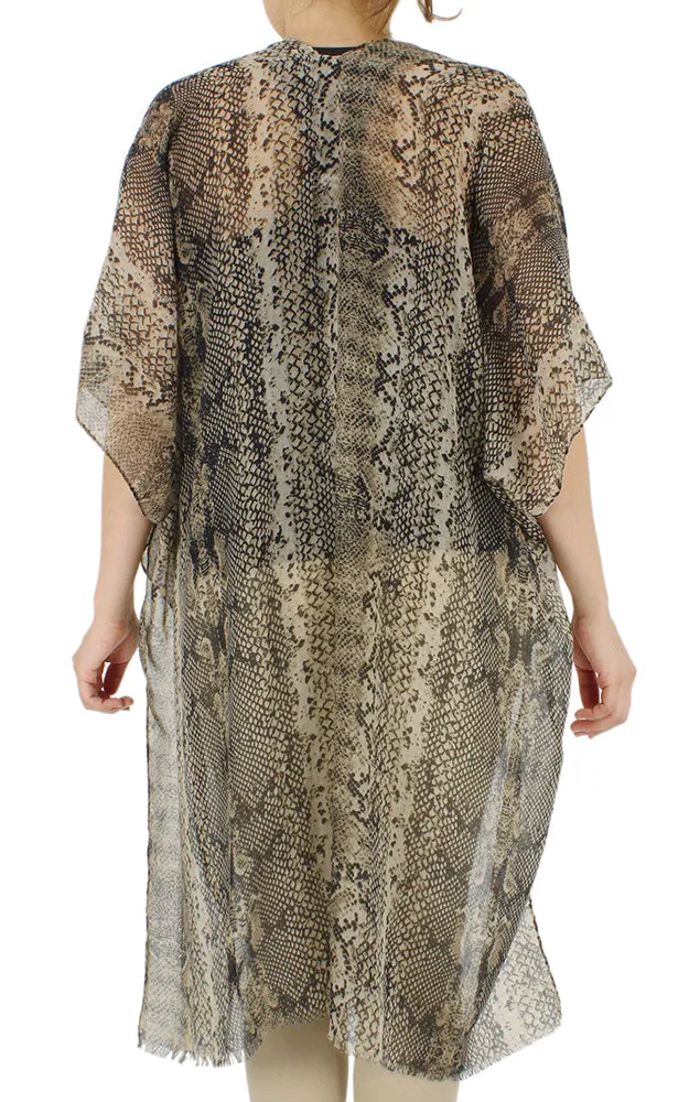 EAV9634 Python Pattern Print Kimono