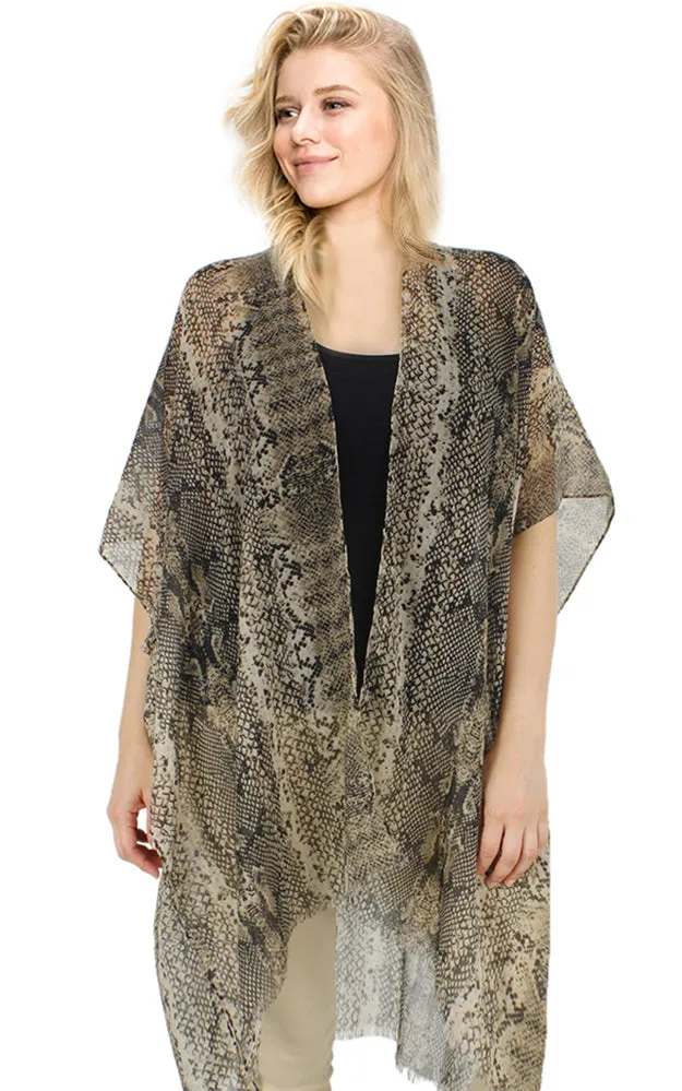 EAV9634 Python Pattern Print Kimono