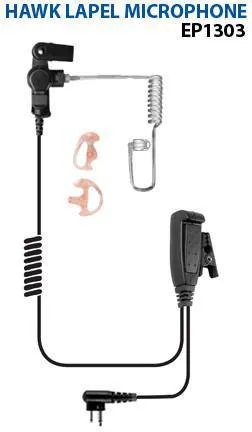 EP1333EC Hawk Lapel Microphone w/Easy-Connect fits Motorola HT Series
