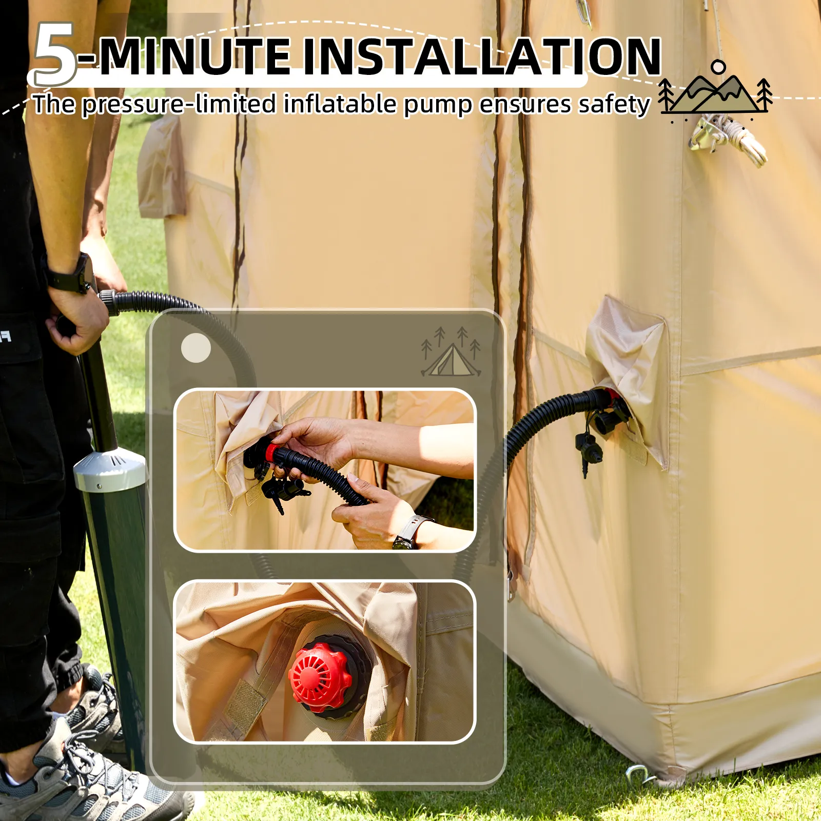 EROMMY 7-9 Person Large 4 season Tent with Stove Jack – 11.8X8.2