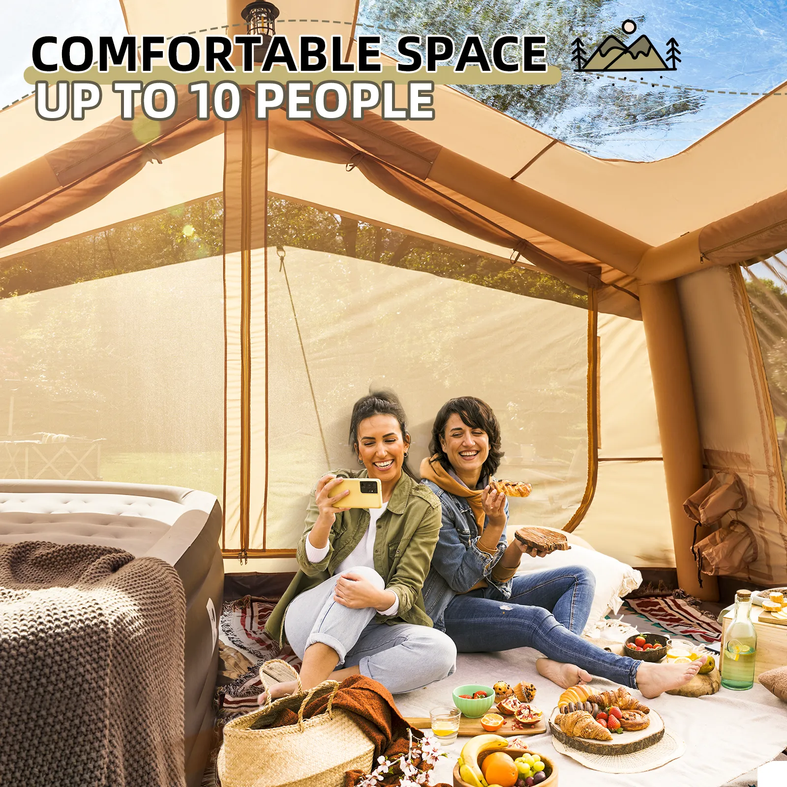 EROMMY 7-9 Person Large 4 season Tent with Stove Jack – 11.8X8.2