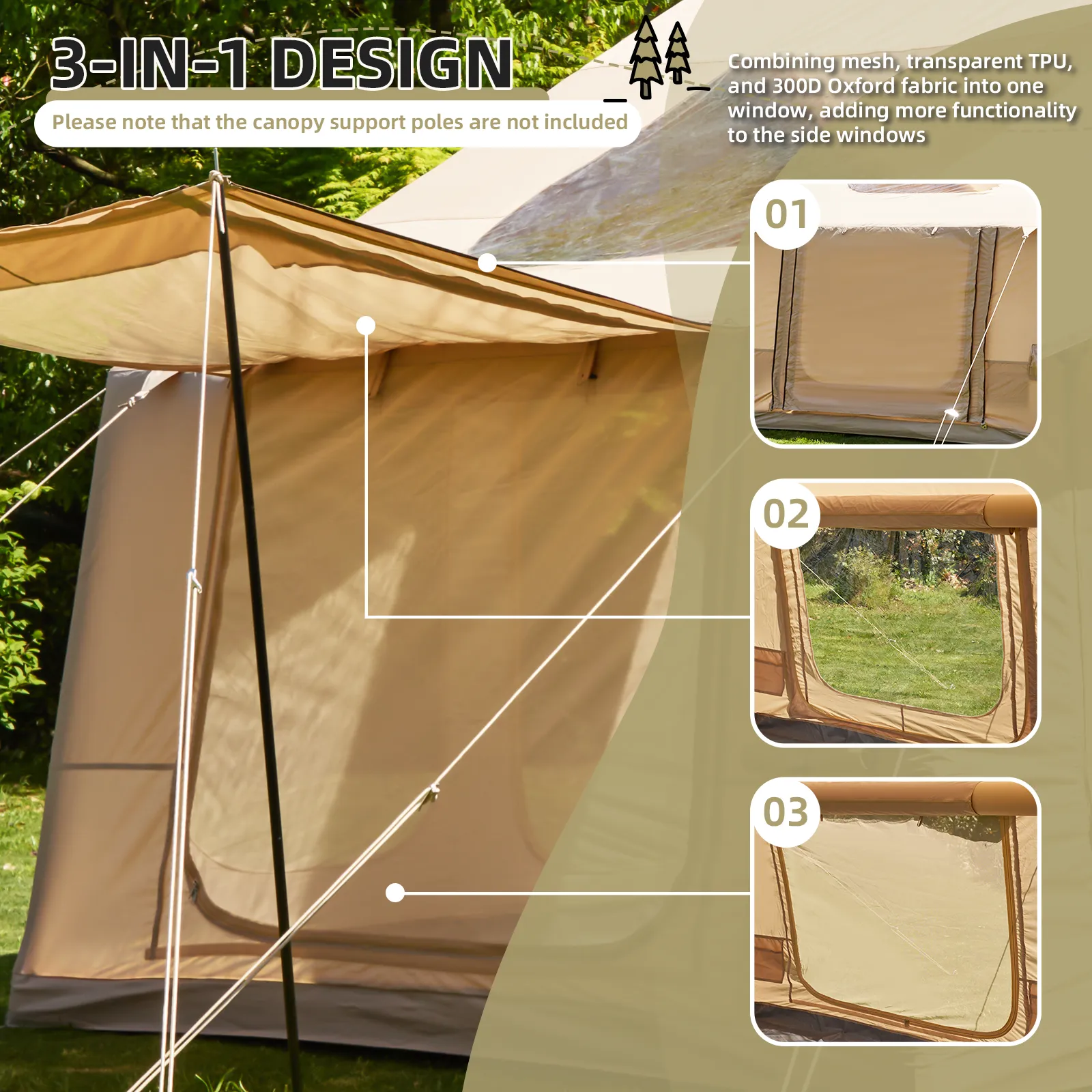 EROMMY 7-9 Person Large 4 season Tent with Stove Jack – 11.8X8.2