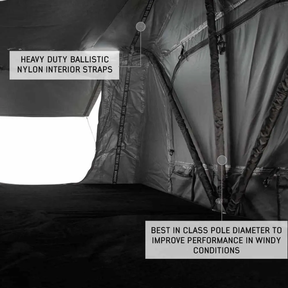 HD Nomadic 2 Extended Soft Shell Roof Top Tent, Grey Body & Green Rainfly