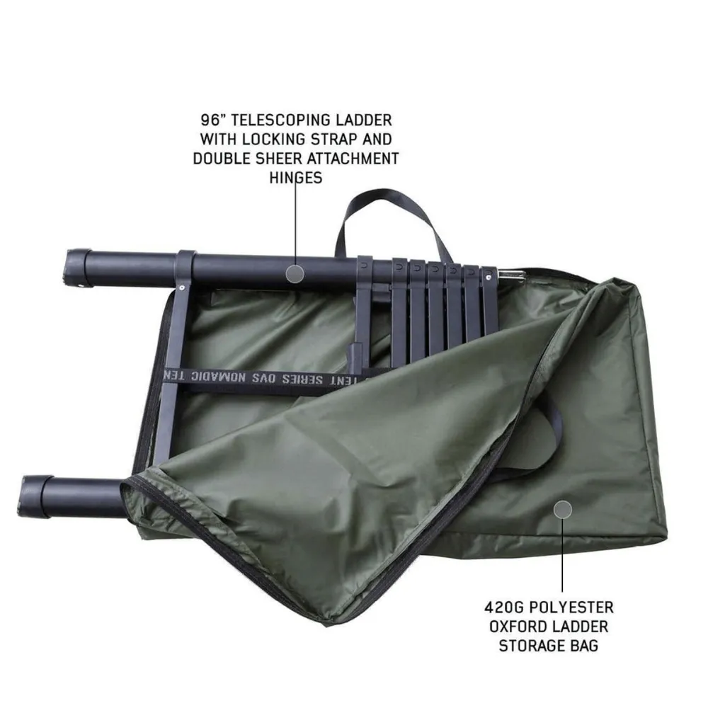 HD Nomadic 2 Extended Soft Shell Roof Top Tent, Grey Body & Green Rainfly