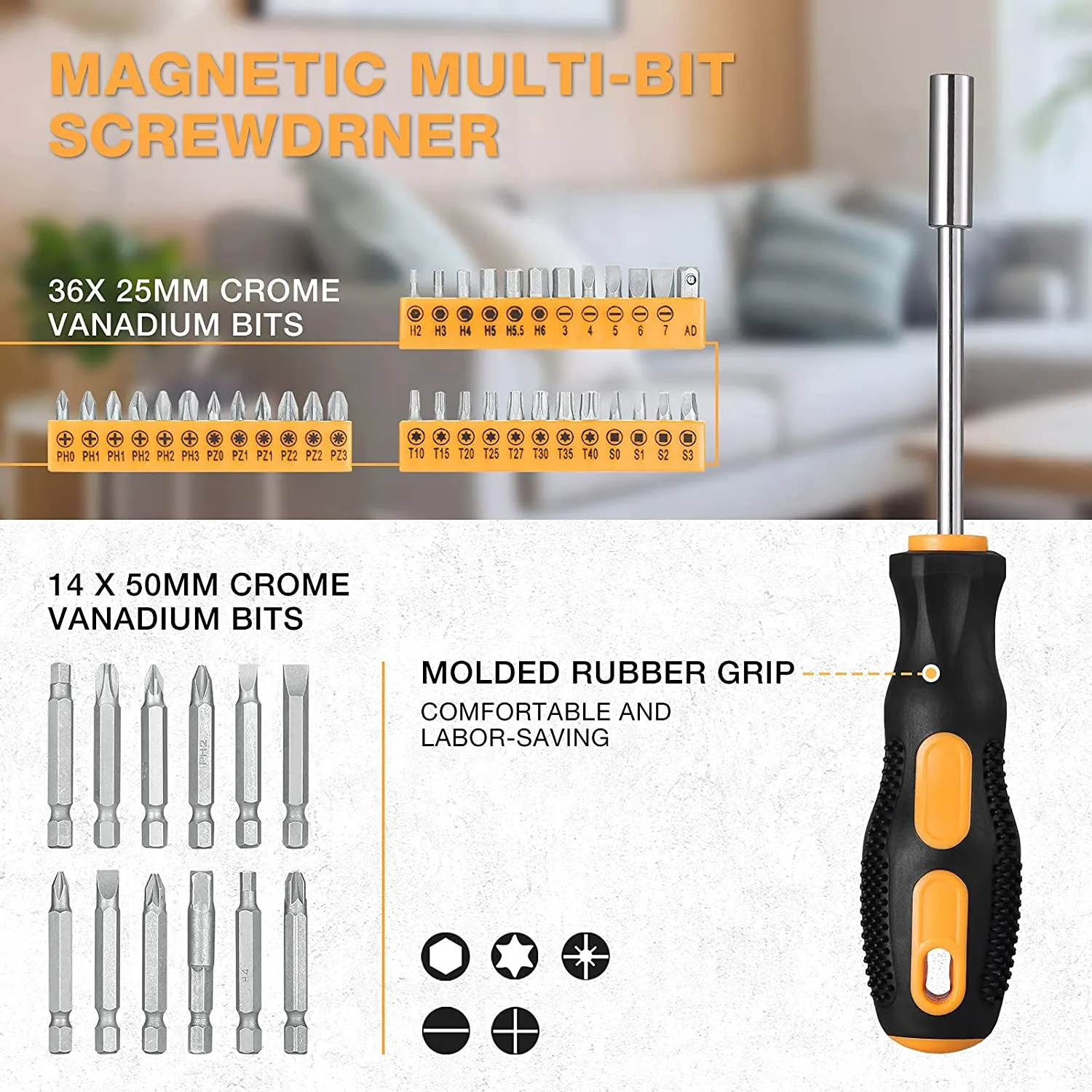 Household Tool Kit 102PCS, Tool Set, Hand Tool Kit with Wrenches, Precision Screwdriver Set, Hammer, Pliers and ToolBox - MTH100