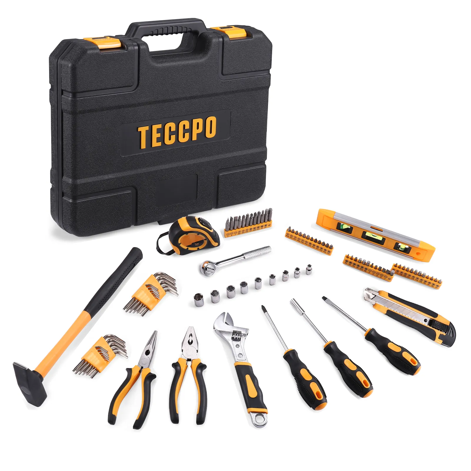 Household Tool Kit 102PCS, Tool Set, Hand Tool Kit with Wrenches, Precision Screwdriver Set, Hammer, Pliers and ToolBox - MTH100