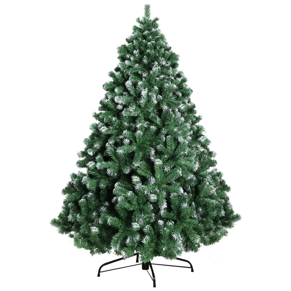 Jollys Christmas Tree 2.4M Xmas Trees Decorations Snowy 1500 Tips