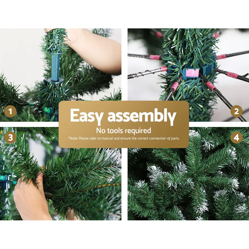 Jollys Christmas Tree 2.4M Xmas Trees Decorations Snowy 1500 Tips