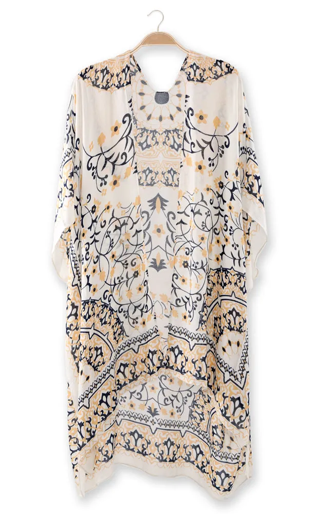 JP2124 Multi Pattern Design Cover Up Kimono