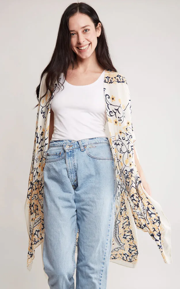 JP2124 Multi Pattern Design Cover Up Kimono