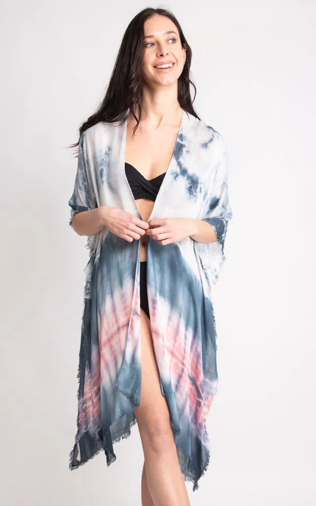 JP2131 Tie-Dyed Cover Up Kimono