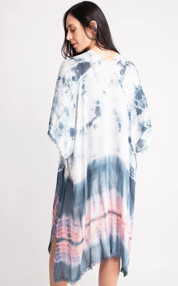 JP2131 Tie-Dyed Cover Up Kimono