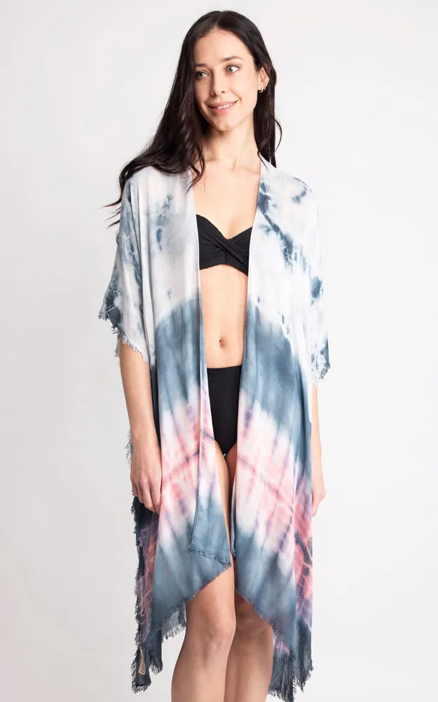 JP2131 Tie-Dyed Cover Up Kimono