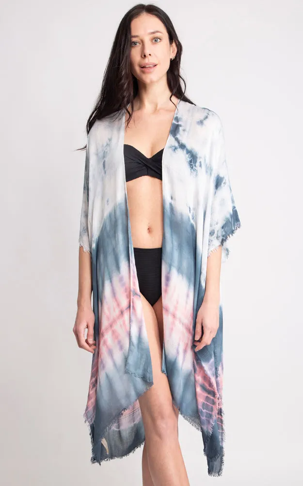 JP2131 Tie-Dyed Cover Up Kimono